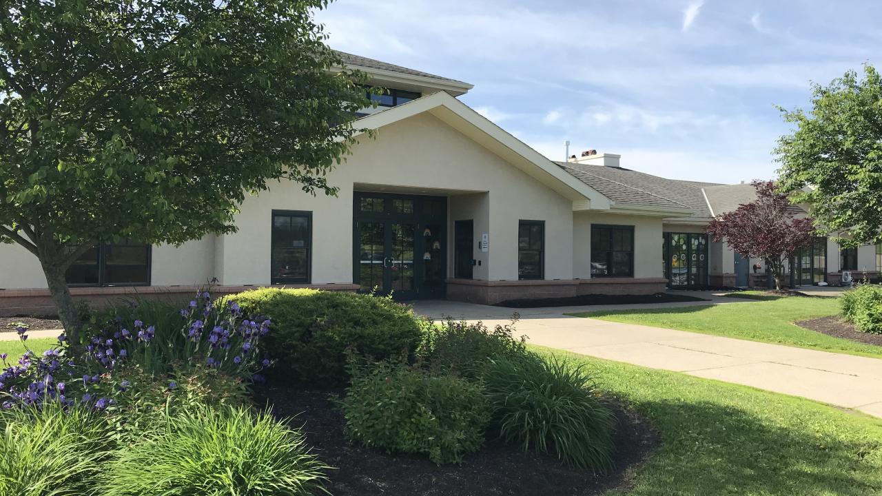 ECFC Building Exterior in the spring